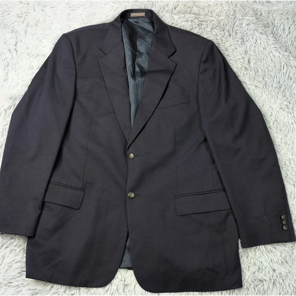 Vintage Lacrosse Jacket Mens 44R Blue Wool Suit Coat Lined Pockets South Africa